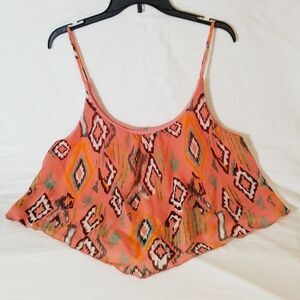 Bella D Aztec Print Spaghetti Strap Top Size L‎